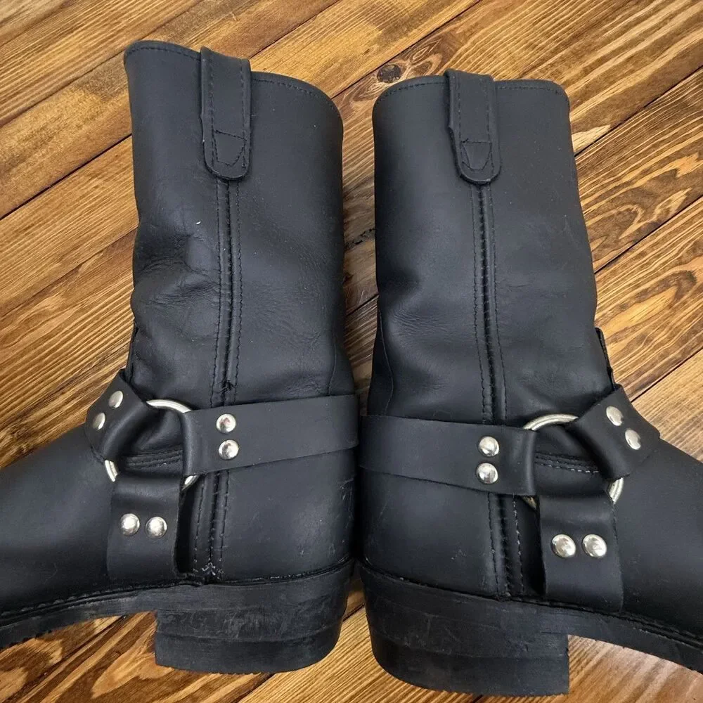 Double-H HH Black Leather Harness Boots Mens 9 | Motorcycle Riding Engineer - Picture 7 of 14
